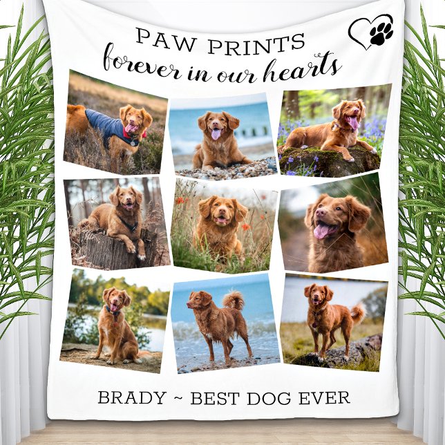 Couverture Polaire Empreintes de pattes pour toujours dans nos coeurs (Créateur téléchargé)