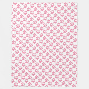 Couverture Polaire Empreintes de pattes roses