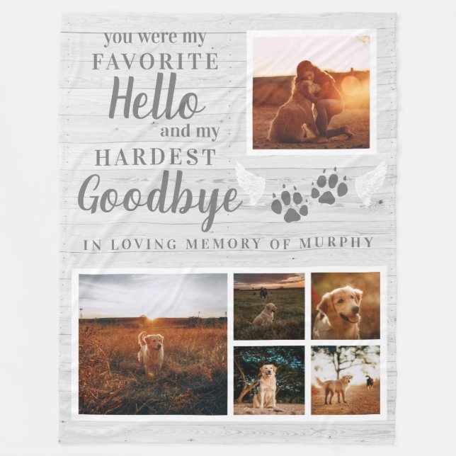 Couverture Polaire Empreintes de pattes rustiques Personnalisé Pet Ph (Devant)