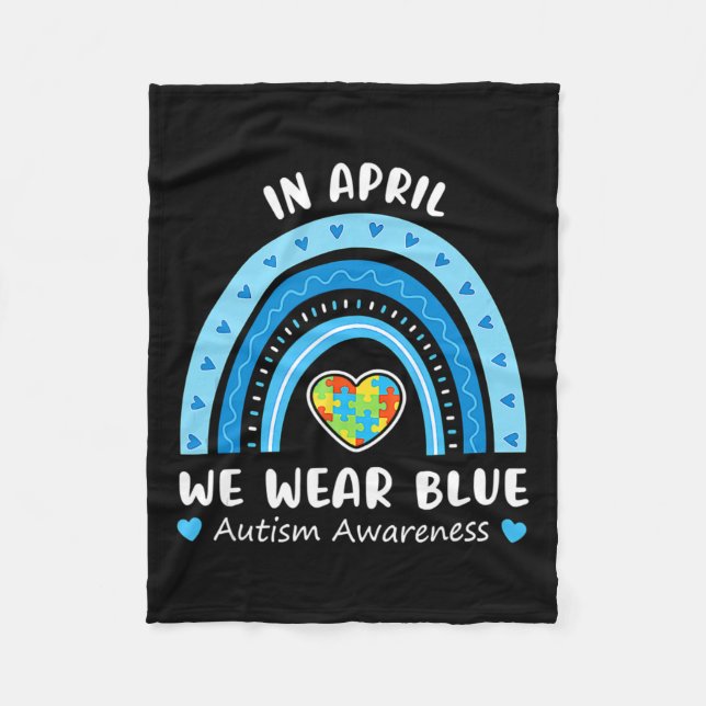 Couverture Polaire En Avril Nous Portons Blue Rainbow Sensibilisation (Devant)