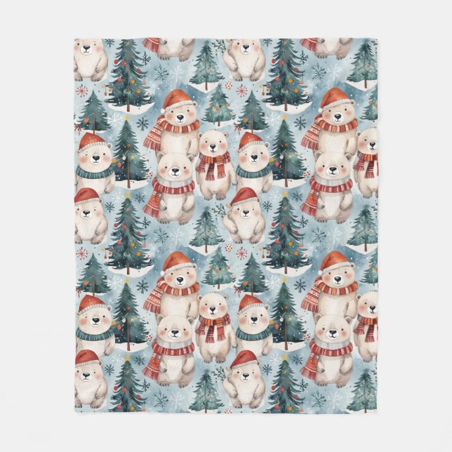 Couverture Polaire en Fleece d'Hiver | Chapeaux et (Devant)