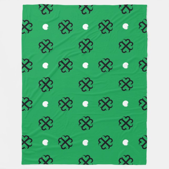 Couverture polaire en forme de trèfle Lucky Hearts (Devant)