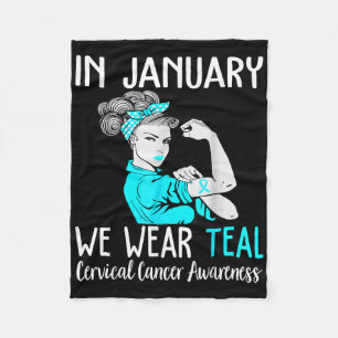 Couverture Polaire En Janvier Nous Portons Turquoise Pour Le Cervical