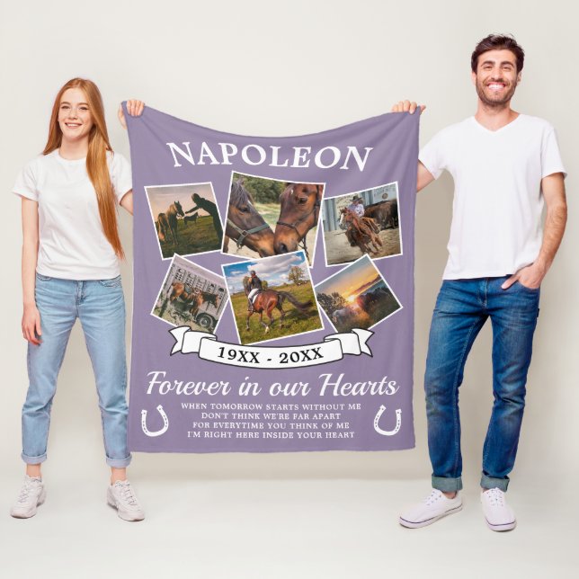 Couverture Polaire En Mémoire Amoureuse Cheval violet (En situation)