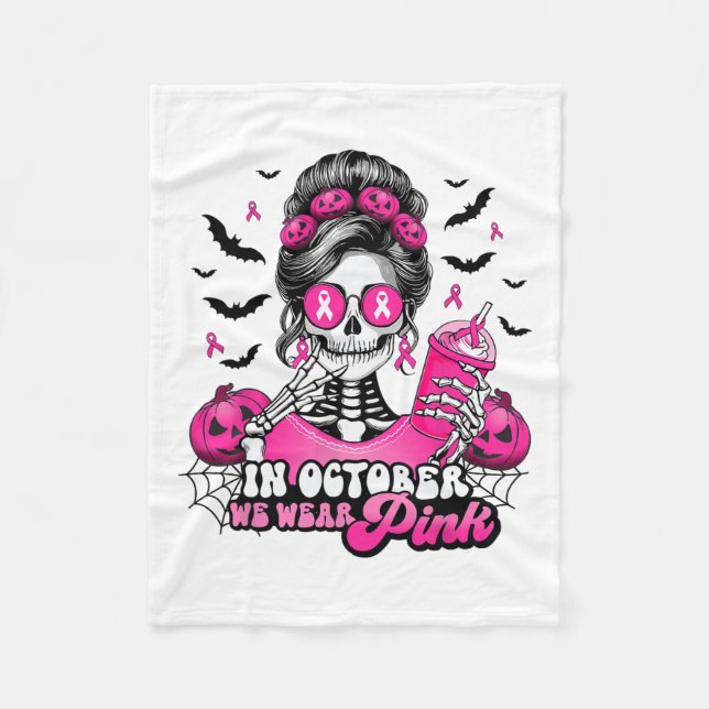 Couverture Polaire En Octobre Nous Portons Le Cancer Du Sein Rose Ske (Devant)