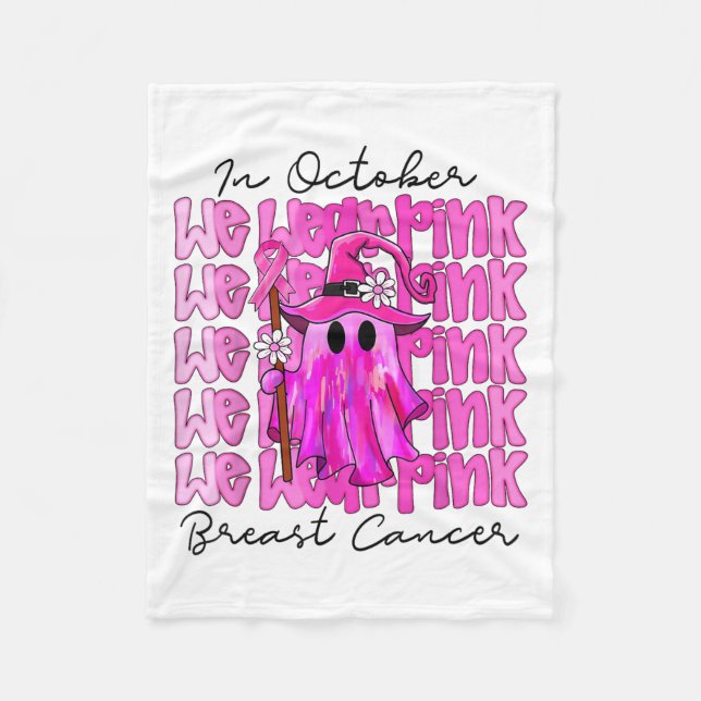 Couverture Polaire En Octobre, Nous Portons Nk Cute Ghost Cancer Du S (Devant)