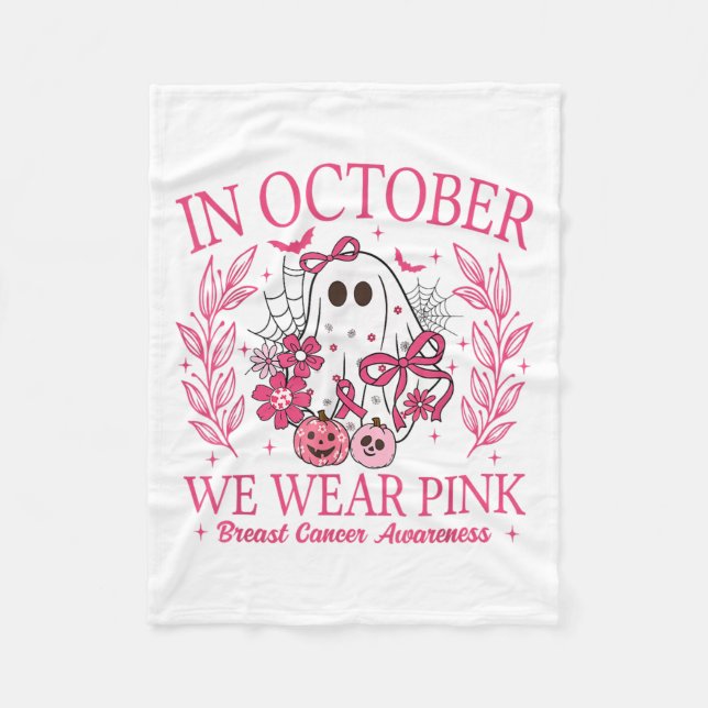 Couverture Polaire En Octobre Nous Portons Nk Halloween Cancer Du Sei (Devant)