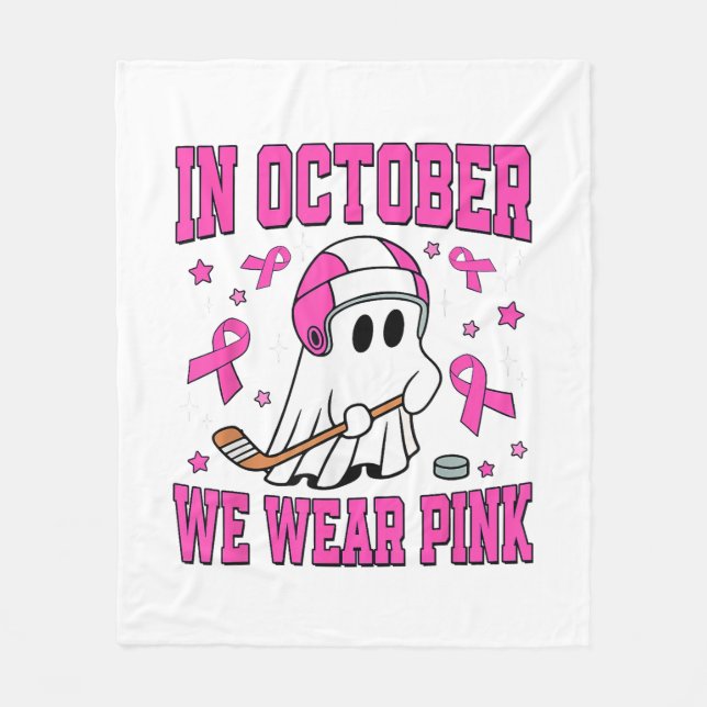 Couverture Polaire En Octobre Nous Portons Pink Play Hockey (Devant)