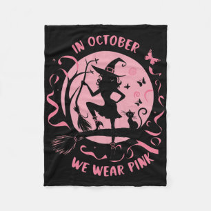 Couverture Polaire En Octobre Nous Portons Pink Witch Halloween Poule