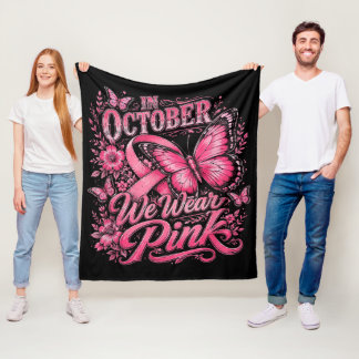 Couverture Polaire en Octobre Nous Portons Rose Survivante du Cancer
