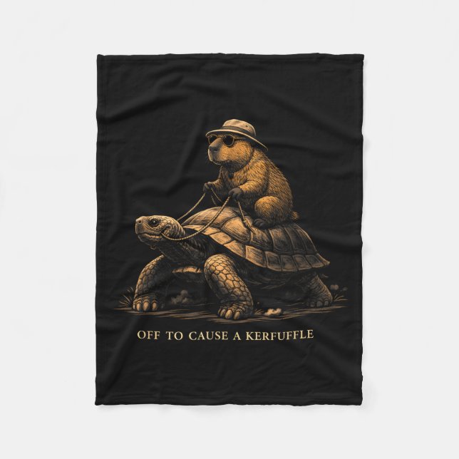 Couverture Polaire En route pour créer une pagaille capybara drôle hi (Devant)