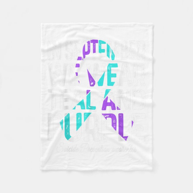 Couverture Polaire En Septembre Nous Portons Turquoise Ribbon Suicide (Devant)