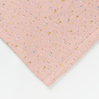 Couverture polaire en tissu de confetti rose doux