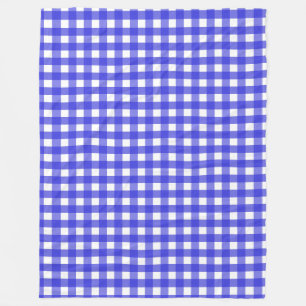 Couverture Polaire En vichy bleu royal