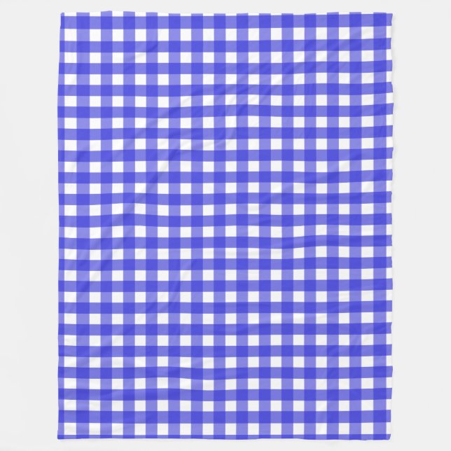 Couverture Polaire En vichy bleu royal (Devant)