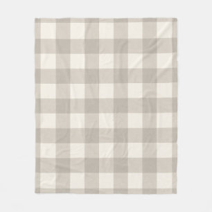 Couverture Polaire en vichy contrôle poli beige neutre
