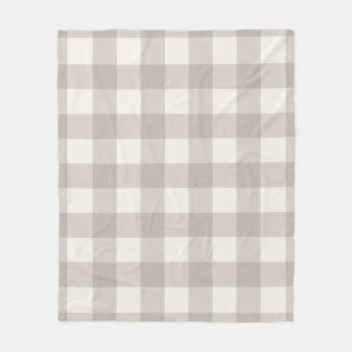 Couverture Polaire en vichy contrôle poli beige neutre