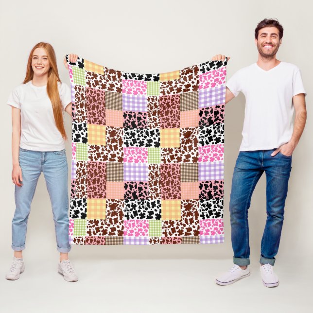 Couverture Polaire En vichy moderne Patchwork Quilt (En situation)