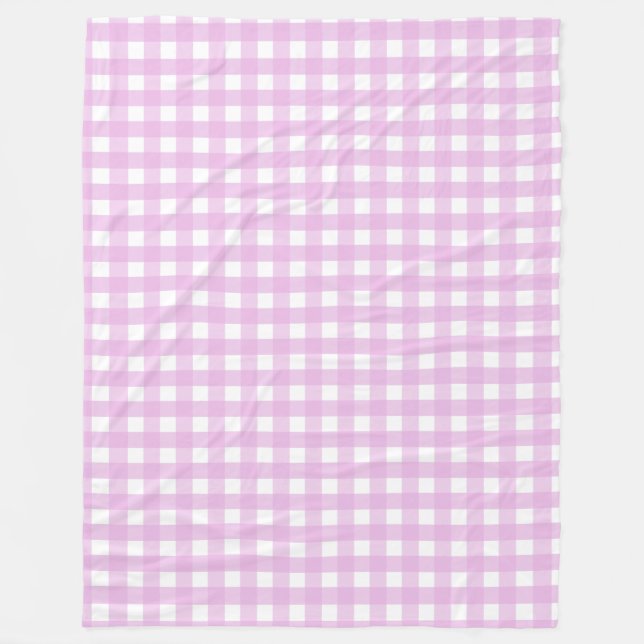 Couverture Polaire En vichy rose pâle (Devant)