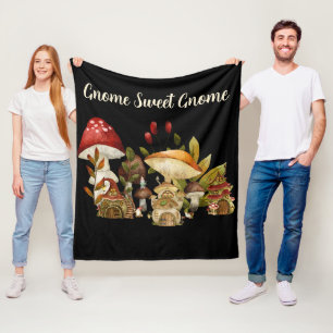 Couverture Polaire Enchantement Gnome Champignons