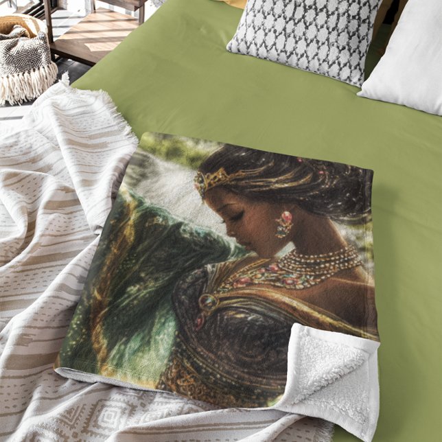 Couverture Polaire Enchanter la déesse par une cascade magique (Créateur téléchargé)