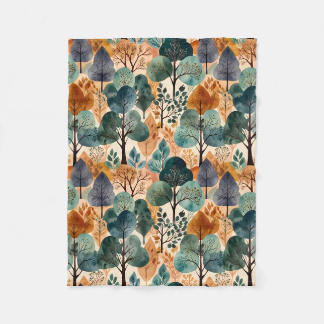 Couverture Polaire Enchanter les arbres d'automne (Devant)