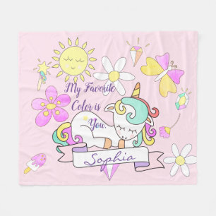Couverture Polaire Encouragement mignon de licorne