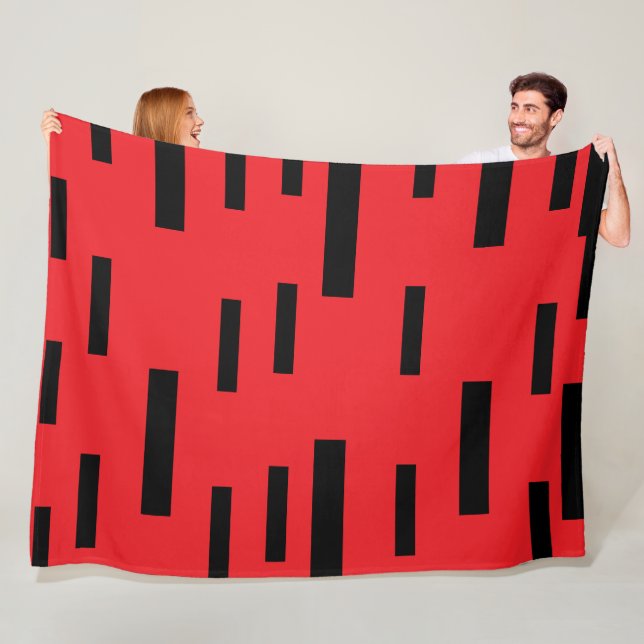 Couverture Polaire Encre rouge   (En situation)