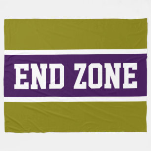 Couverture Polaire END ZONE Olive doré rayures profondes violettes et