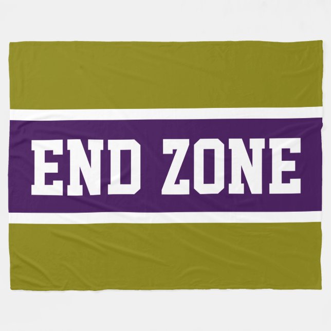 Couverture Polaire END ZONE Olive doré rayures profondes violettes et (Devant (Horizontal))