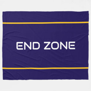 Couverture Polaire END ZONE Texte Amusant Jaune Orange Bleu Marine Ra