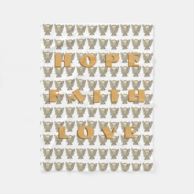 Couverture Polaire Enfance Cancer Sensibilisation Ruban Ange Couvertu (Devant)