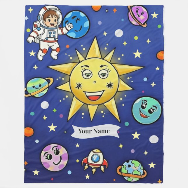 Couverture polaire Enfance Rêveuse, Grande 60 x 80 (Devant)