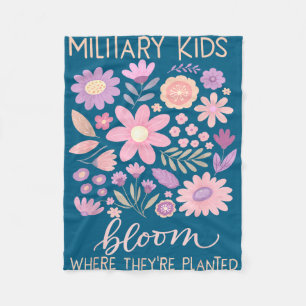 Couverture Polaire Enfant militaire pissenlit fleurir où planté viole