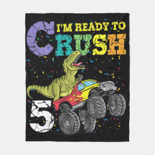 Couverture Polaire Enfants 5 ans 5e anniversaire dinosaure Trex garço