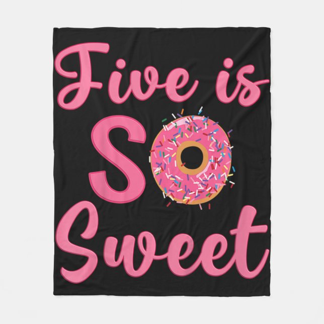 Couverture Polaire Enfants 5e Donut Anniversaire fête 5 ans Sweet (Devant)