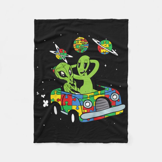 Couverture Polaire Enfants Alien Sensibilisation sur l'autisme spatia (Devant)