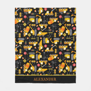 Couverture Polaire Enfants Aquarelle Véhicules de construction Person