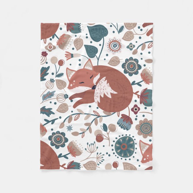 Couverture Polaire Enfants Boho Style Fox Fleece Blanket (Devant)