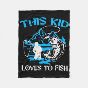 Couverture Polaire Enfants Cet Enfant Aime Pêcher Mignons Garçons Fil