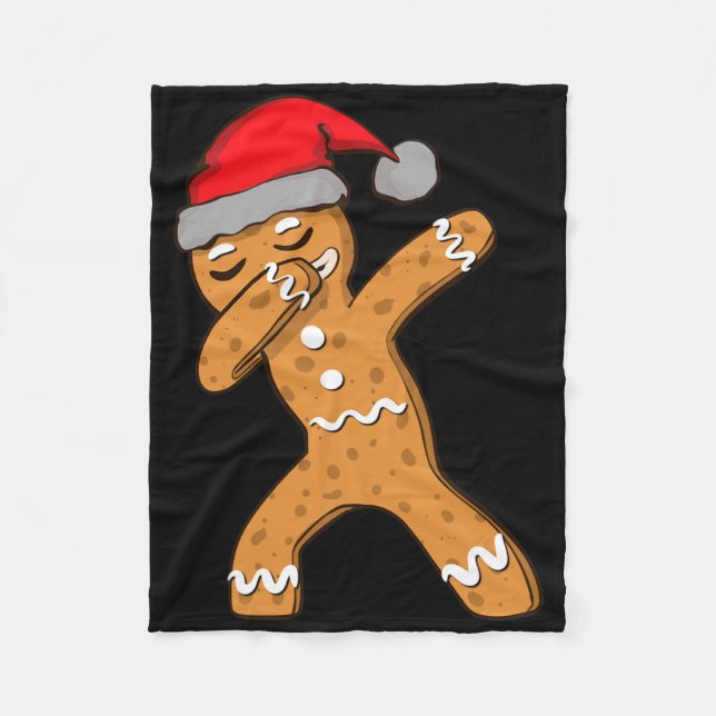 Couverture Polaire Enfants Dabbing Dab Gingerbread Homme Noël Filles  (Devant)