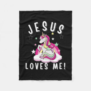 Couverture Polaire Enfants Jésus M'aime Christian Girls Unicorn