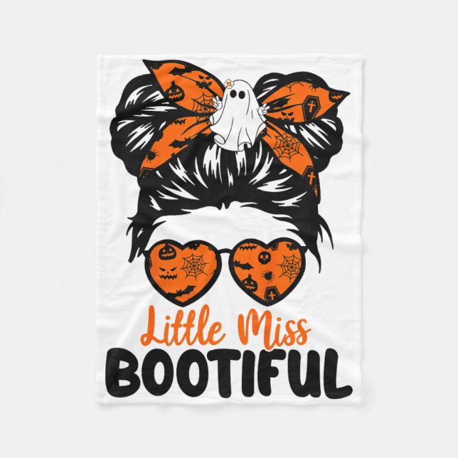 Couverture Polaire Enfants Messy Bun Little Miss Bootiful Boo Hallowe (Devant)