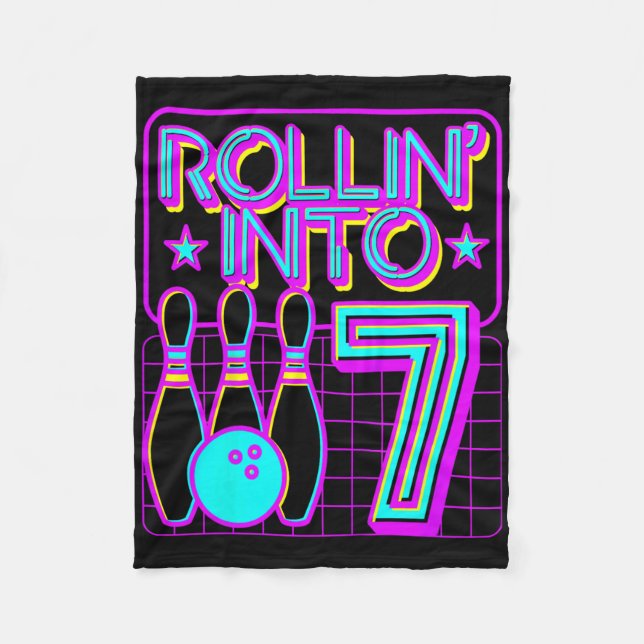 Couverture Polaire Enfants Rollin In 7 Bowling Bowler 7e Anniversaire (Devant)
