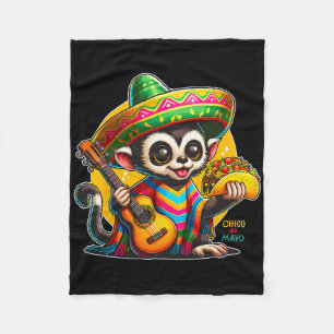 Couverture Polaire Enfants Singe Mexicain Avec Sombrero Et Poncho Cin