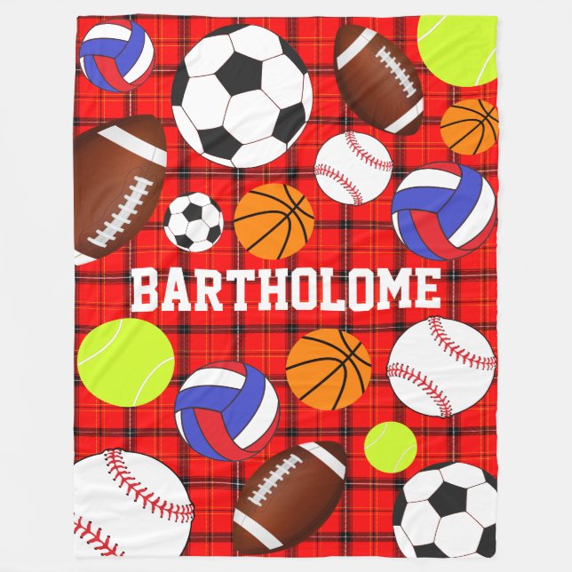 Couverture Polaire Enfants Sports Fun Modernes (Devant)