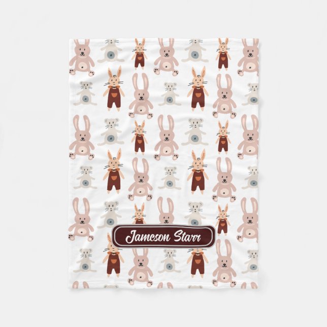 Couverture Polaire Enfants Teddy Bear Chat Panda Bunny Toy Motif (Devant)