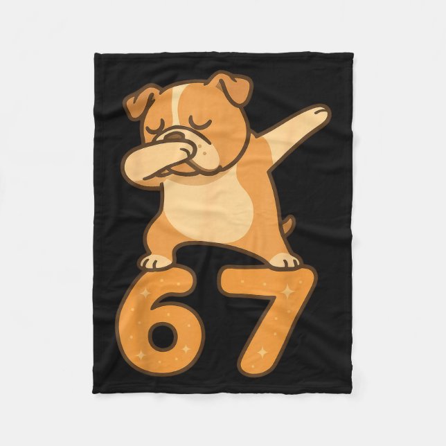 Couverture Polaire English Bulldog Dog 67 Meme Six Seven Funny Dabbin (Devant)