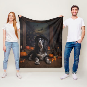 Couverture Polaire English Cocker Spaniel Citrouilles Halloween Épouv