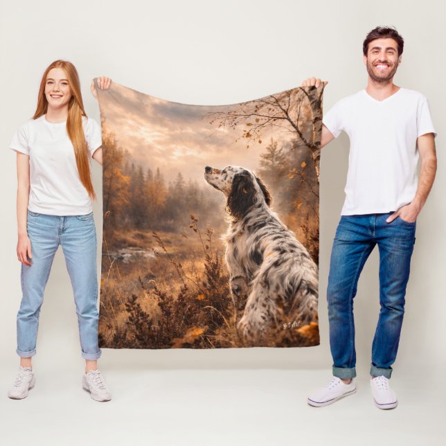 Couverture Polaire English Setter (En situation)